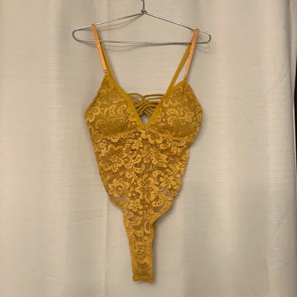 Yellow Lace Bodysuit NWOT
